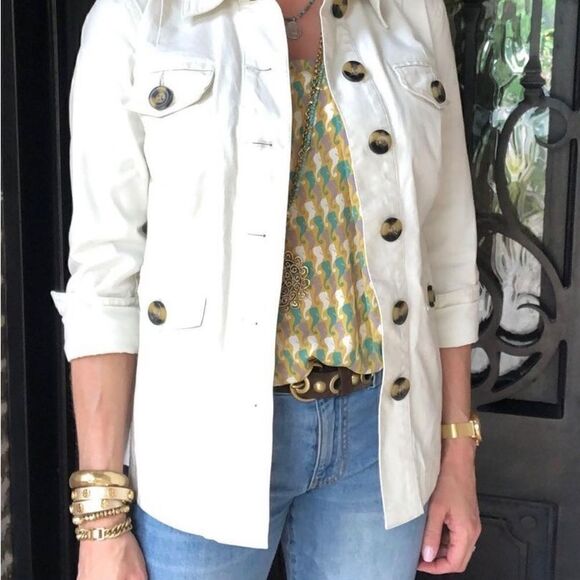 🧥CAbi Kenya Safari Off-White Jacket/Coat NWOT Size M - Picture 11 of 13